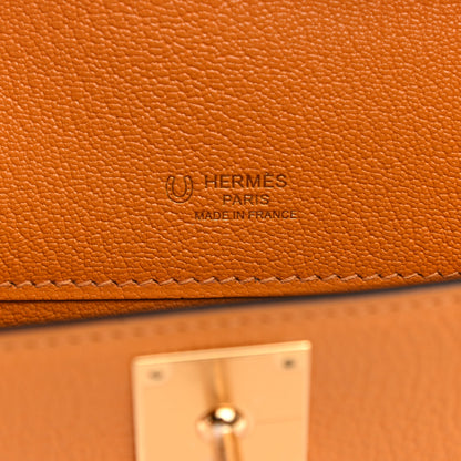 Hermes Chevre Mysore Horseshoe Kelly Cut Clutch Pochette Jaune Ambre 6 of 8
