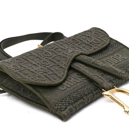 Christian Dior Oblique Embroidered Slim Saddle Pouch Green 10 of 11