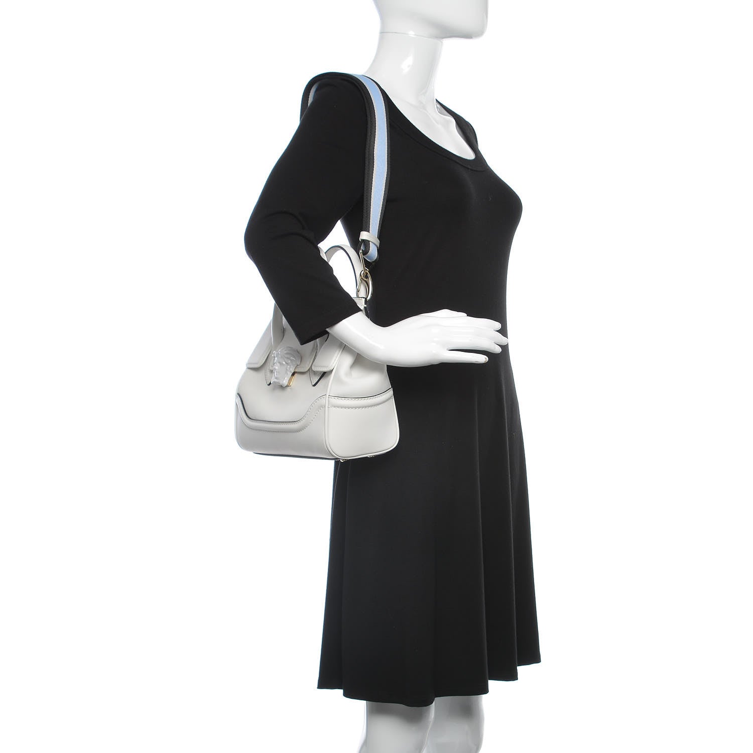 Versace Calfskin Medium Palazzo Empire Bag White 2 of 13