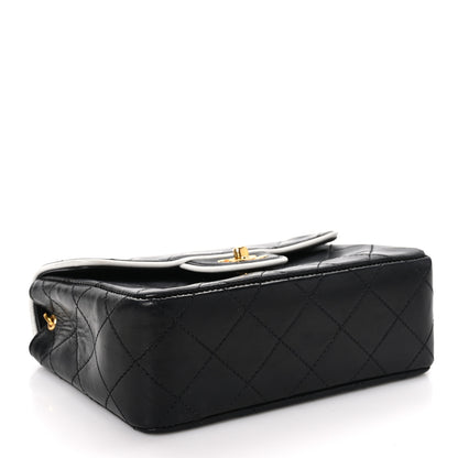 Chanel Lambskin Quilted Mini Square Flap Bag Black White 4 of 11