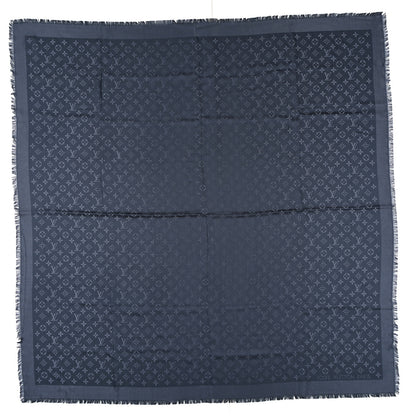 Louis Vuitton Silk Lurex Wool Monogram Shine Shawl Carbone 1 of 4