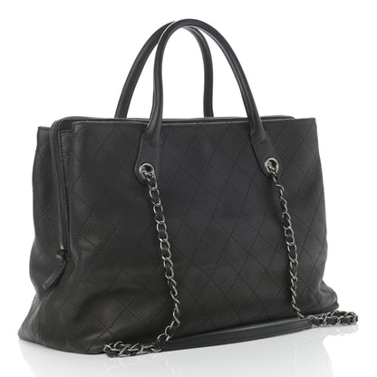 Chanel Grained Vegetal Calfskin Urban Shopping Tote Black 3 of 14