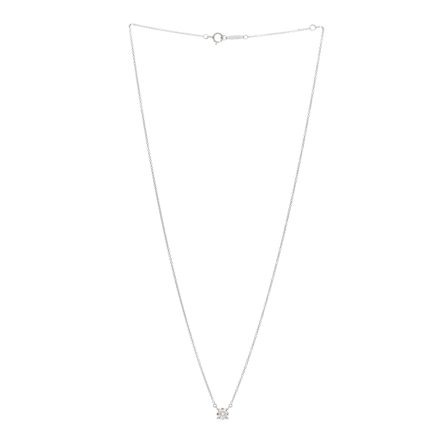Platinum Diamond .66ct Solitaire Pendant Necklace