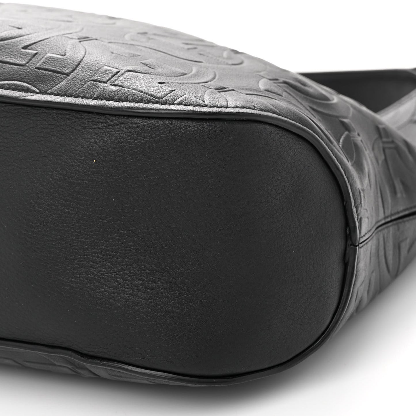 Calfskin Embossed Gancini Margot Hobo Black