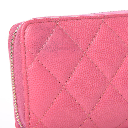 Chanel Caviar Quilted Zip Coin Purse Pink 5 of 10