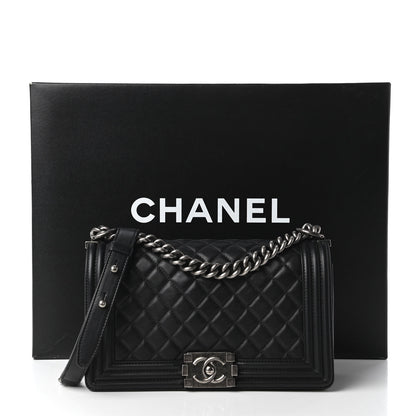 Chanel Calfskin Quilted Medium Boy Flap Black 11 of 11
