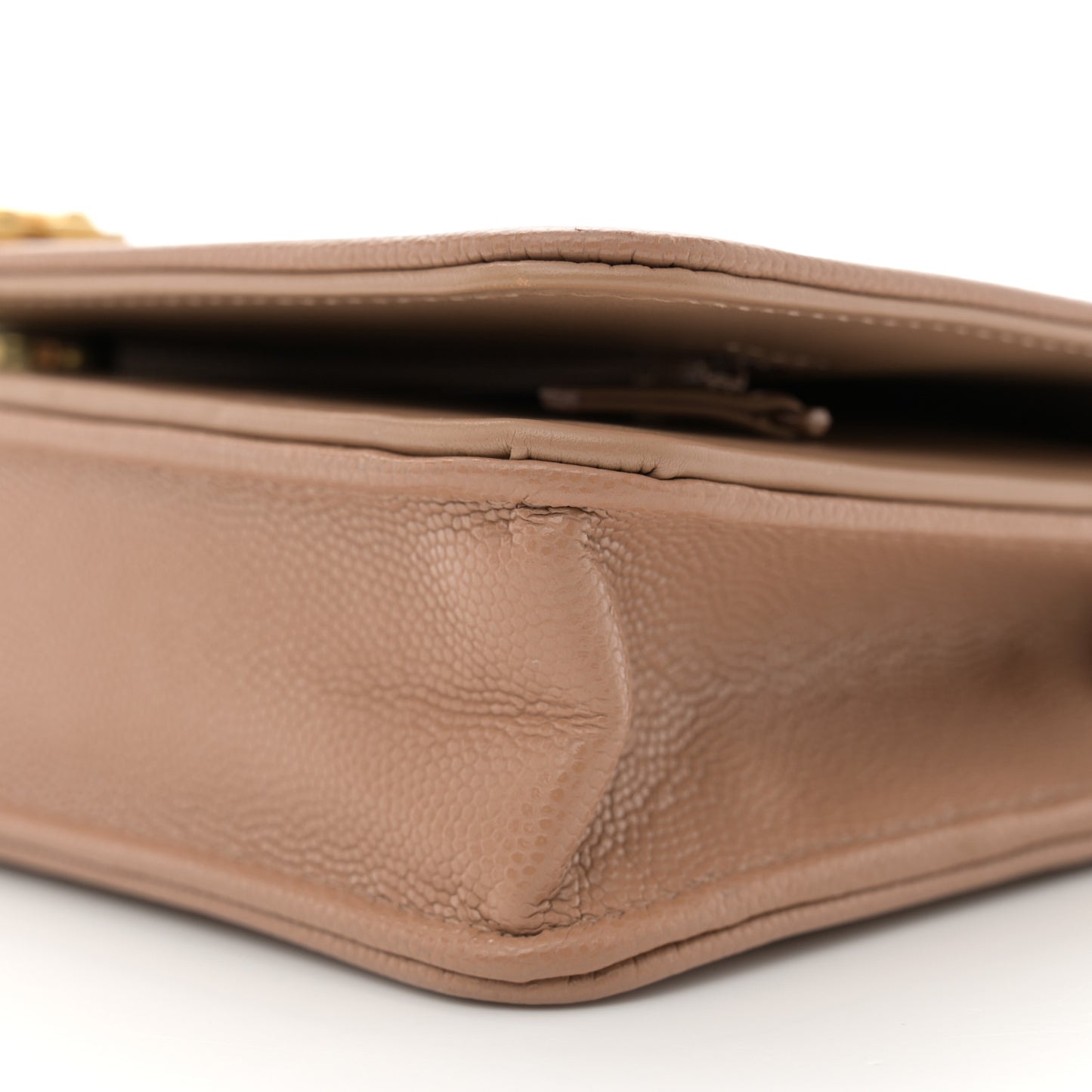 Caviar Quilted Boy Top Handle Wallet On Chain WOC Beige