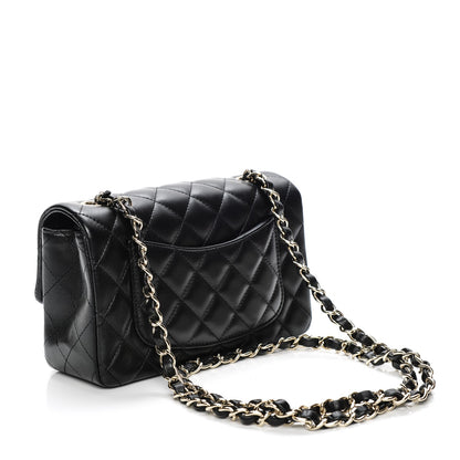 Chanel Lambskin Quilted Mini Rectangular Flap Black 3 of 8