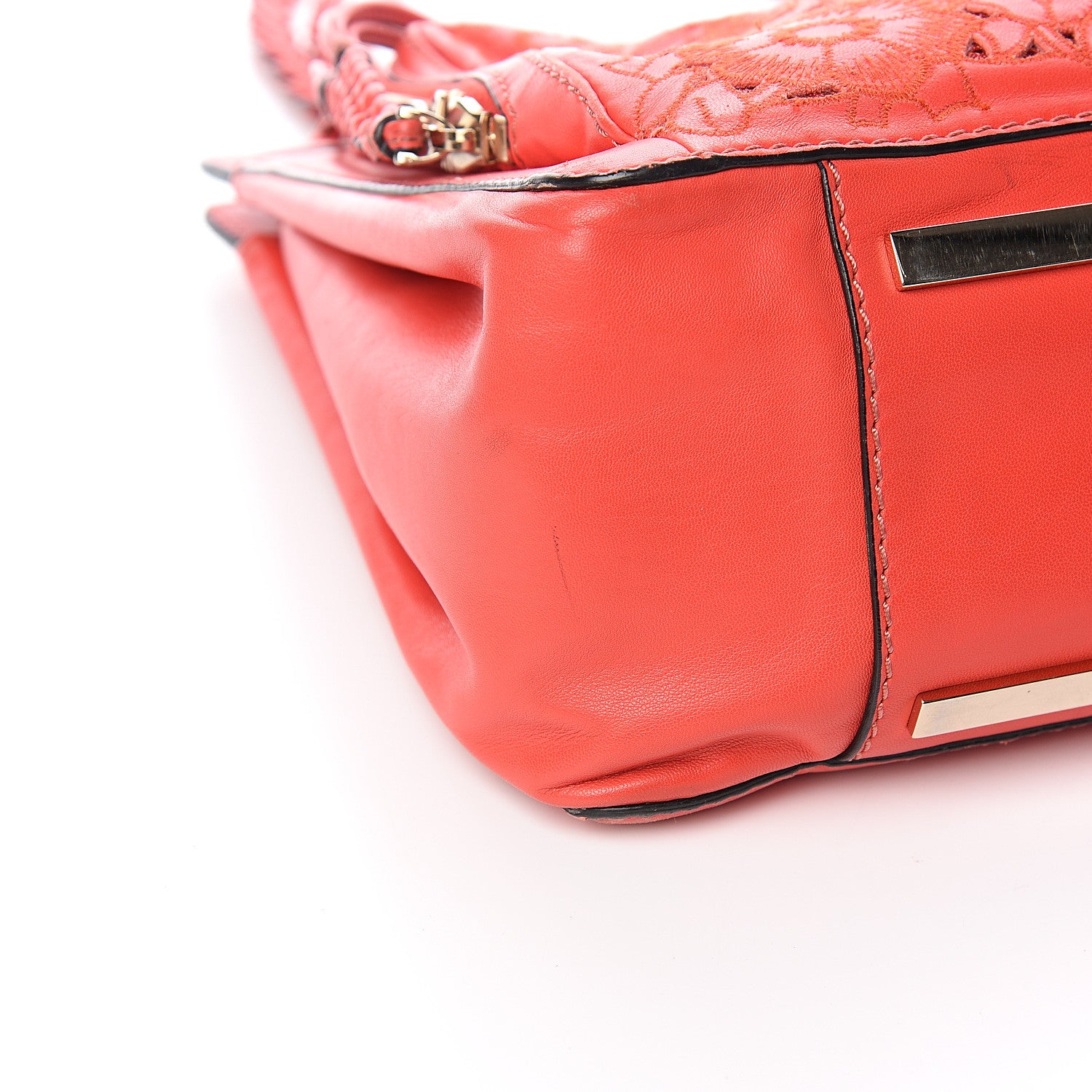 Valentino Garavani Vitello Lace Demetra Satchel Coral 7 of 10