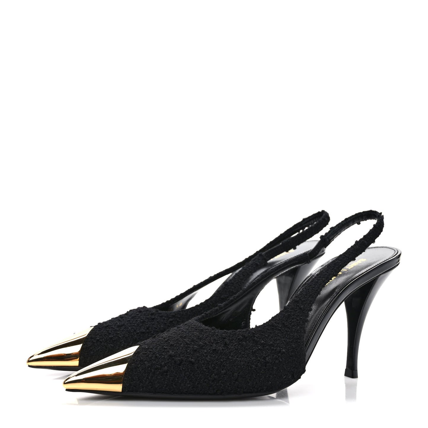 Tweed Slingback Kendall 90 Pumps 38 Black