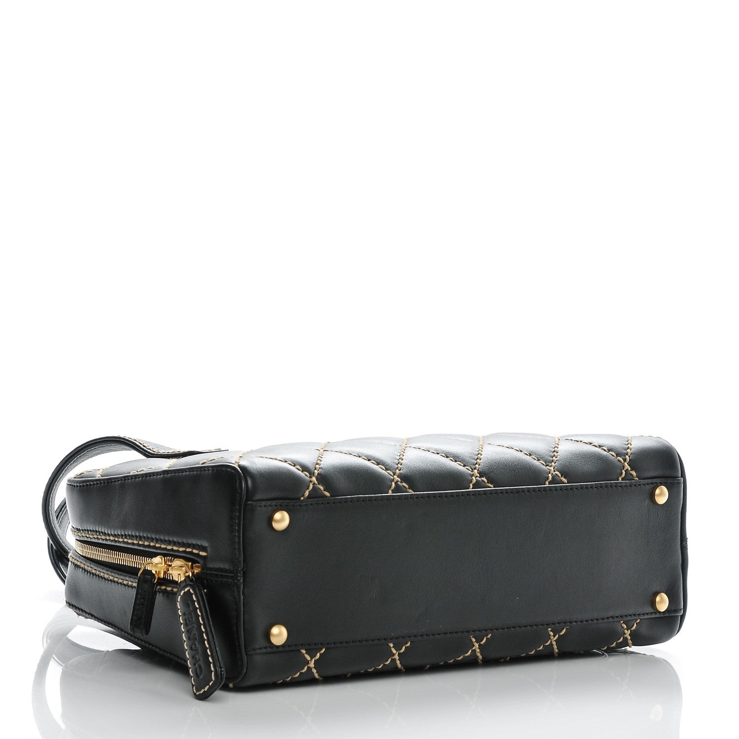 Chanel Calfskin Contrast Stitch Surpique Bowler Black 4 of 9