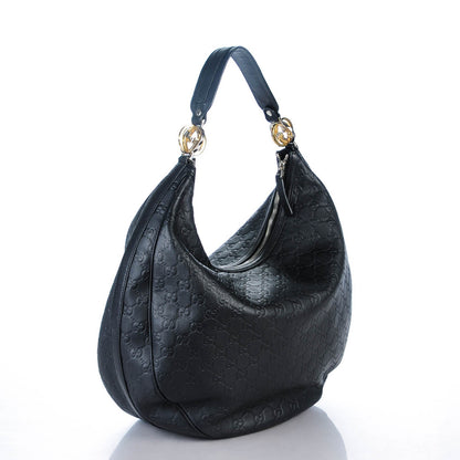 Gucci Guccissima Large GG Twins Hobo Black 3 of 7