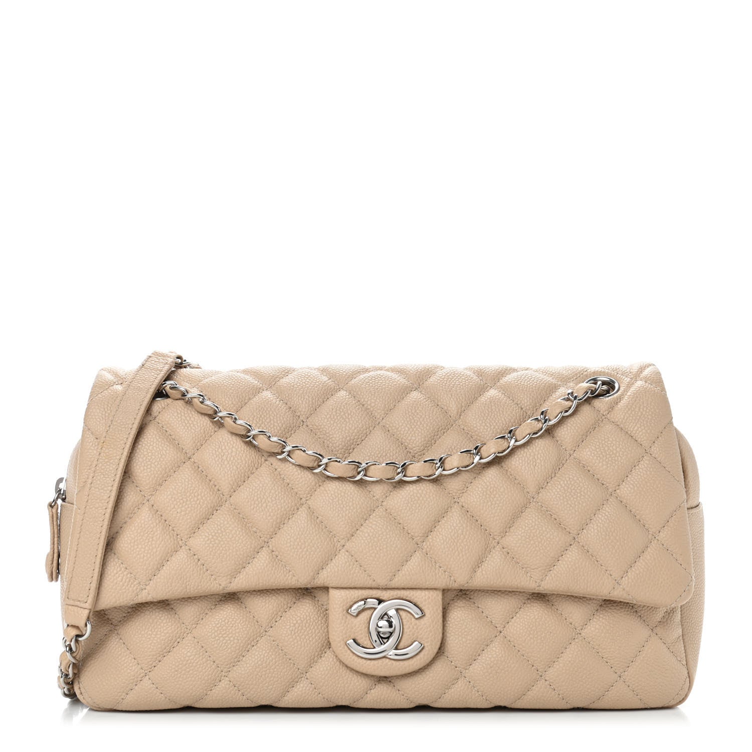 Chanel Caviar Quilted Jumbo Easy Flap Beige 1 of 6