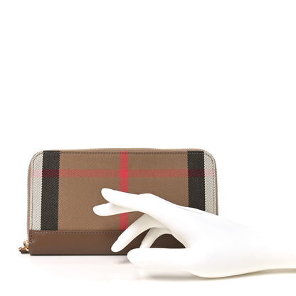 Burberry House Check Large Ziggy Zip Around Wallet Earth 2 of 6