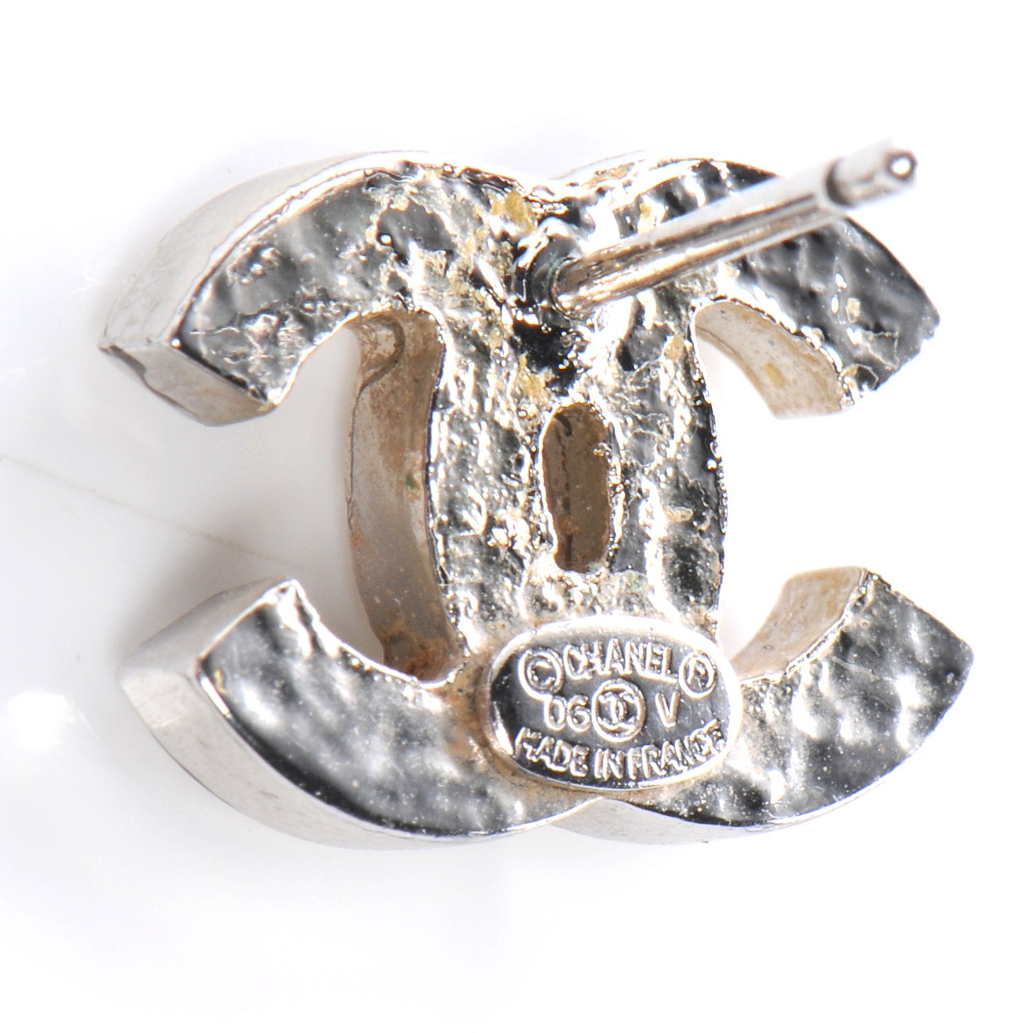 Chanel Crystal CC Earrings Silver 5 of 5