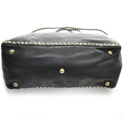 Valentino Garavani Leather Rockstud Tote Black 4 of 12