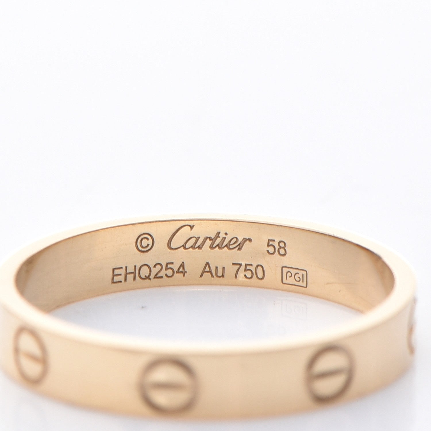 Cartier 18K Yellow Gold 3.5mm LOVE Wedding Band Ring 58 8.5 4 of 4