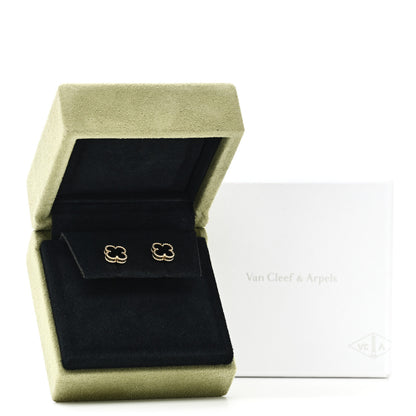 Van Cleef & Arpels 18K Yellow Gold Black Onyx Sweet Alhambra Earrings 6 of 6