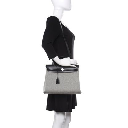 Hermes Vache Hunter Criss Viking Herbag Zip Retourne 31 PM Ecru Black 2 of 13