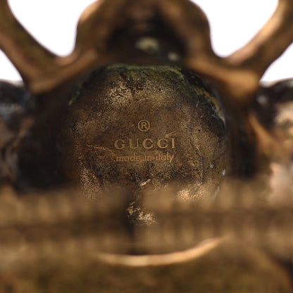 Gucci Metal Crystal Pearl Bee Multifinger Ring Aged Gold 3 of 3
