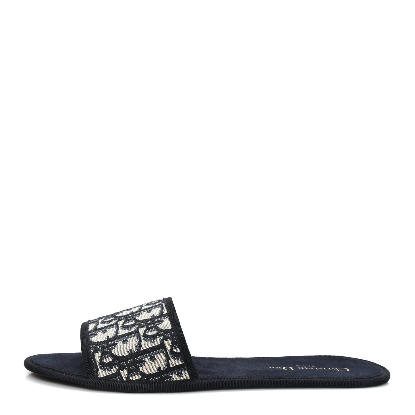 Oblique Slippers 10.5 Navy Blue