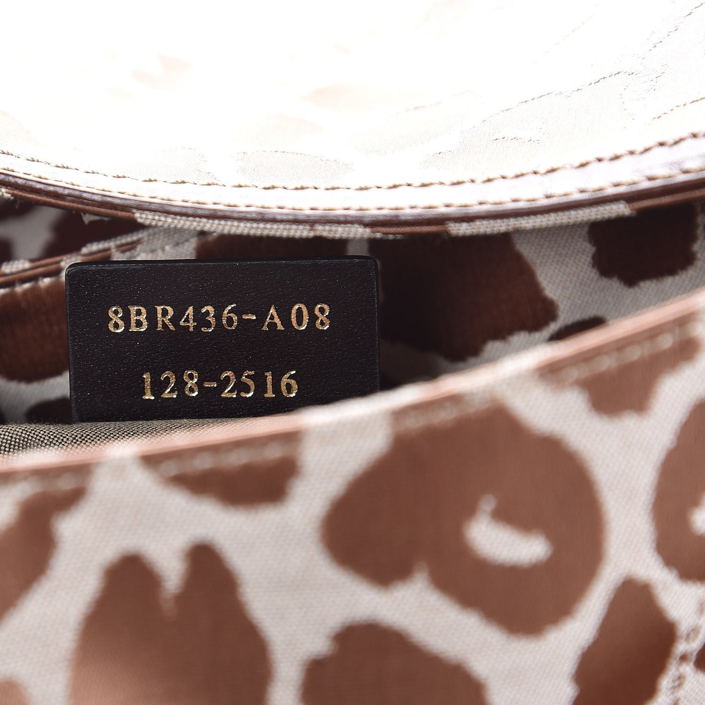 Jacquard Leopard Print Small Chef Shoulder Bag Brown