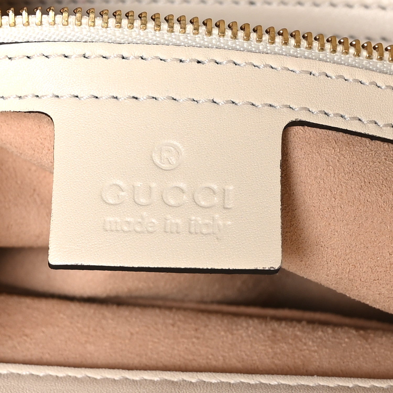 Gucci Guccissima Signature Medium Shoulder Tote Bag Mystic White 6 of 11