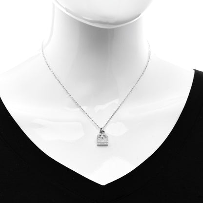 Hermes 18K White Gold Diamond Birkin Amulettes Pendant Necklace 2 of 5