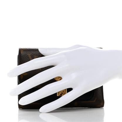 Louis Vuitton Monogram Flower Lock Compact Wallet Black 2 of 7
