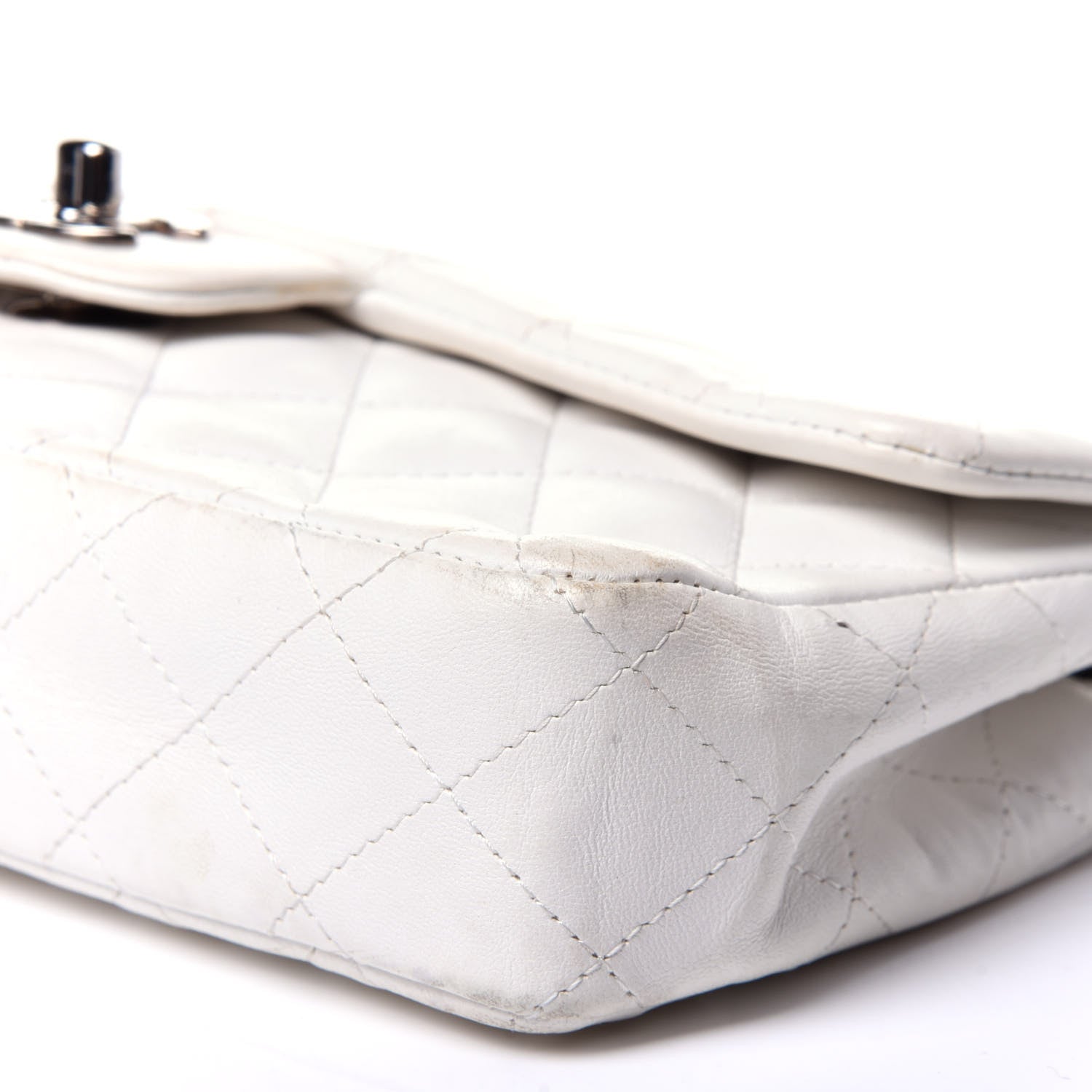 Chanel Lambskin Quilted East West Flap Bijoux Chain White 8 of 13