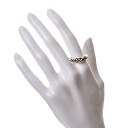 David Yurman Sterling Silver 14K Yellow Gold X Ring 56 7.5 2 of 8