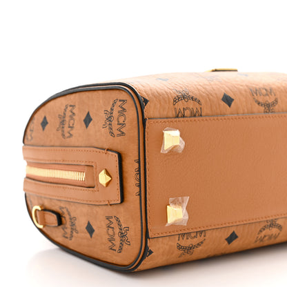 MCM Visetos Small Essential Boston Bag Cognac 8 of 9