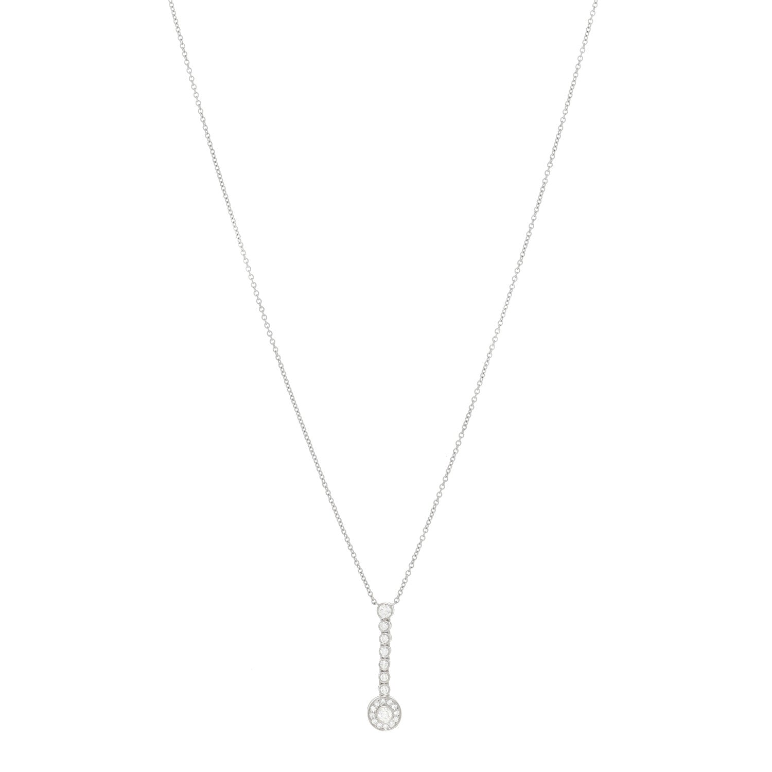 Tiffany Platinum Diamond Circlet Drop Pendant Necklace 1 of 3