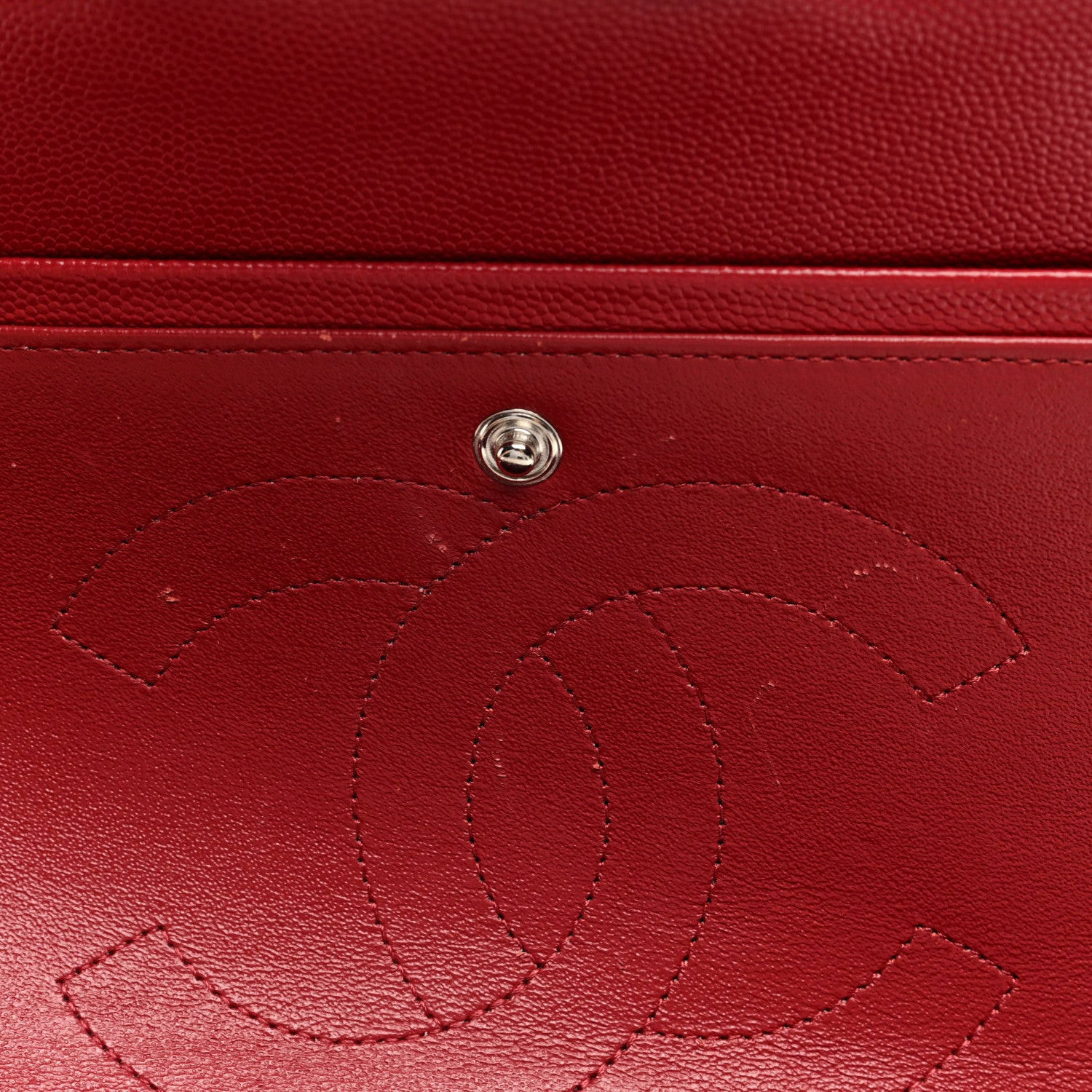 Chanel Caviar Quilted Jumbo Double Flap Dark Red 9 of 11