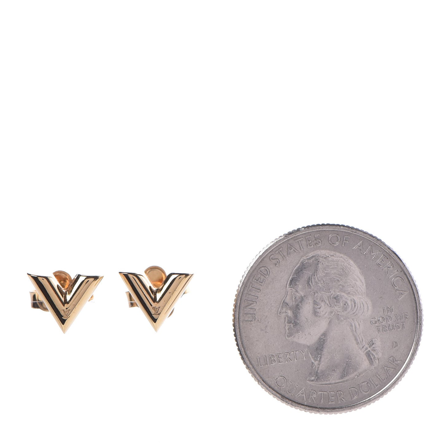 Brass Essential V Stud Earrings Gold