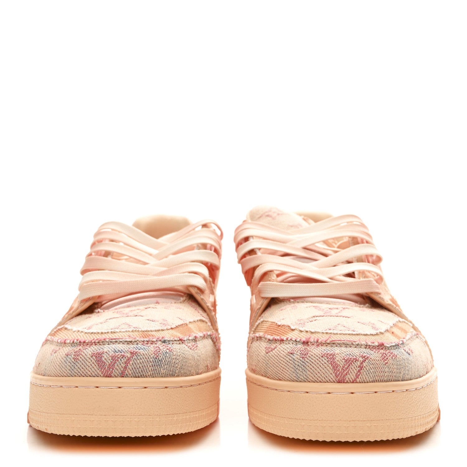 Louis Vuitton Monogram Denim Mens LV Trainer Sneakers 8 Orange 3 of 11