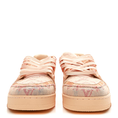 Louis Vuitton Monogram Denim Mens LV Trainer Sneakers 8 Orange 3 of 11