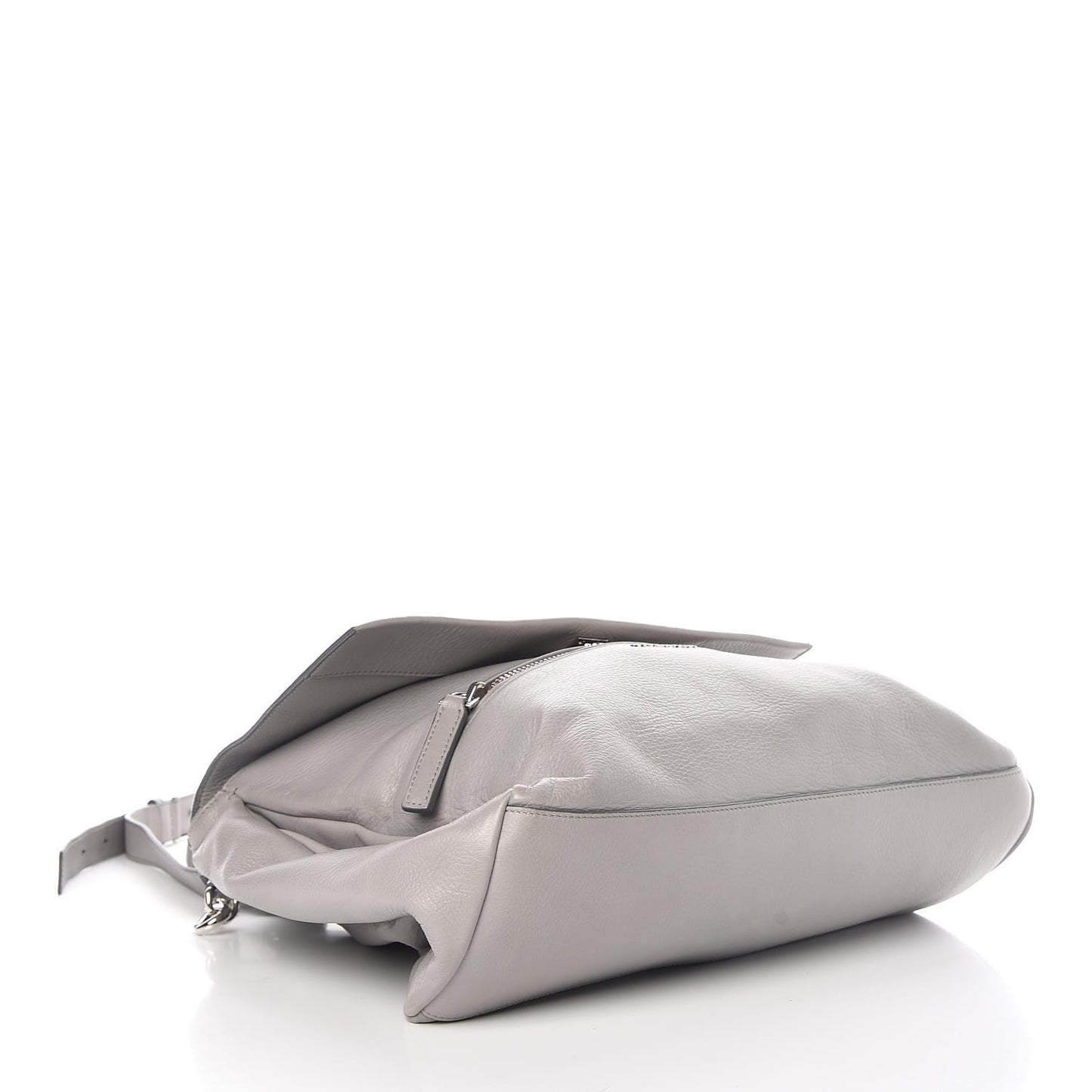 Grained Calfskin Medium Pandora Pure Flap Bag Pearl Grey