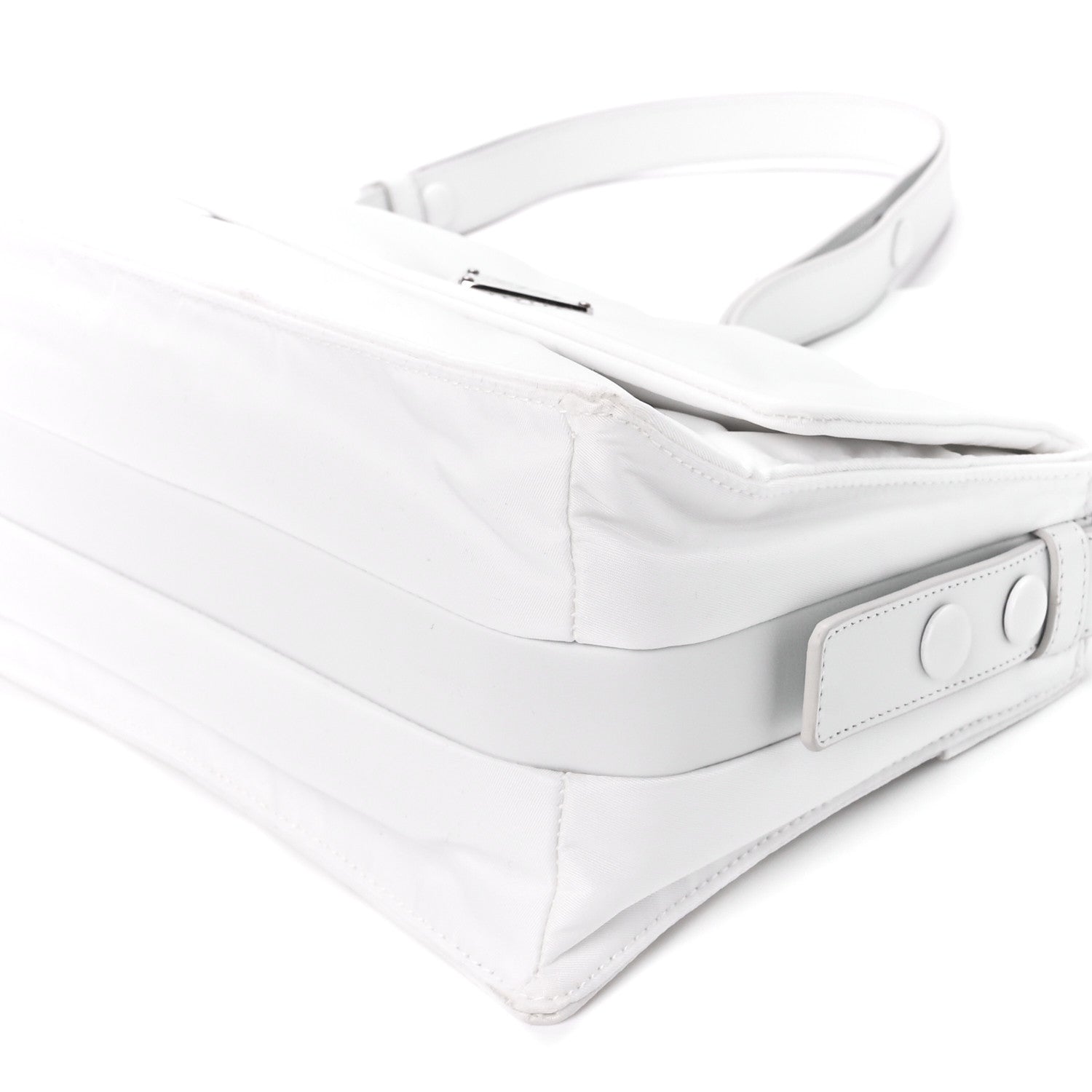 Prada Re-Nylon Vitello Padded Small Flap Shoulder Bag White 12 of 12