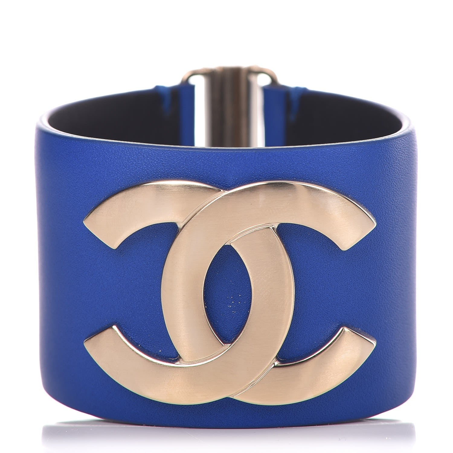 Chanel Calfskin CC Wide Cuff M Blue 1 of 7