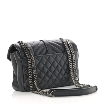 Saint Laurent Sheepskin Tri-Quilt Monogram Medium College Bag Black 3 of 17