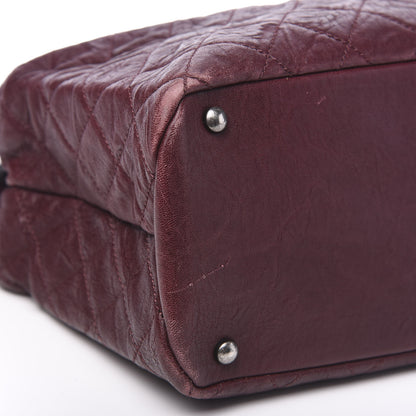 Chanel Crumpled Lambskin Quilted Large CC Shopping Tote Burgundy 8 of 13
