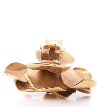 Chanel CC Rose Hair Clip Barette Gold 9 of 10