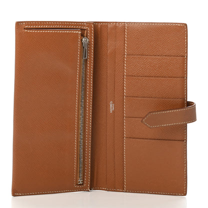 Hermes Epsom Bearn Gusset Wallet Gold 4 of 5