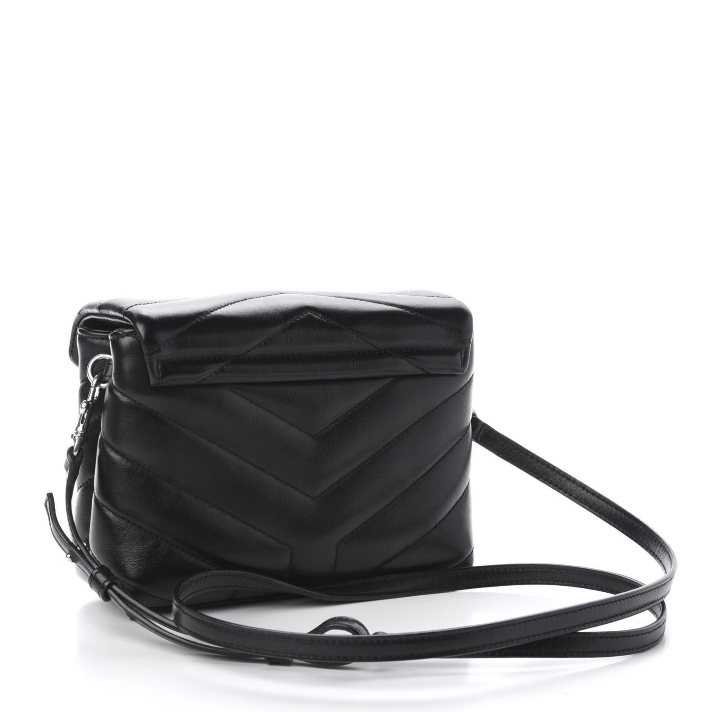 Calfskin Y Quilted Monogram Toy Loulou Crossbody Bag Black
