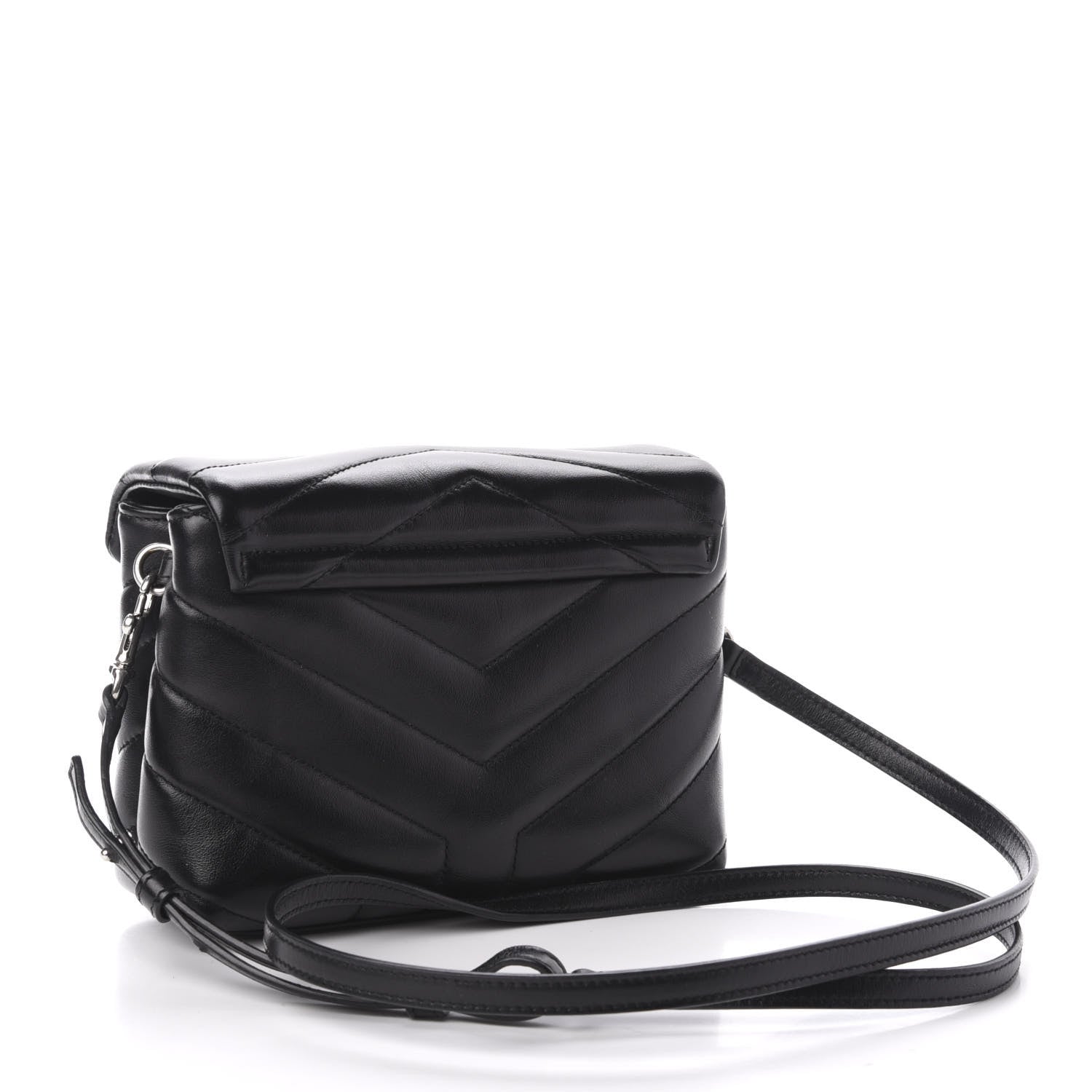 Saint Laurent Calfskin Y Quilted Monogram Toy Loulou Crossbody Bag Black 3 of 14