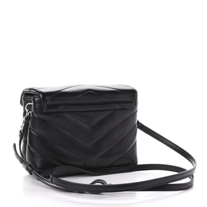 Saint Laurent Calfskin Y Quilted Monogram Toy Loulou Crossbody Bag Black 3 of 14