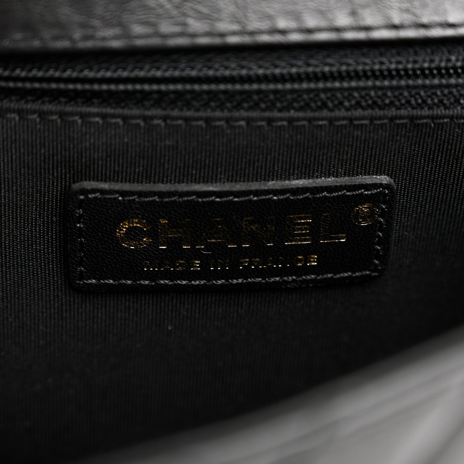 Chanel Calfskin Chevron Quilted Top Handle Flap Black 6 of 10