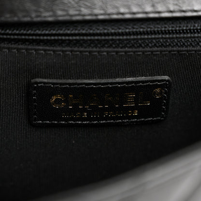 Chanel Calfskin Chevron Quilted Top Handle Flap Black 6 of 10