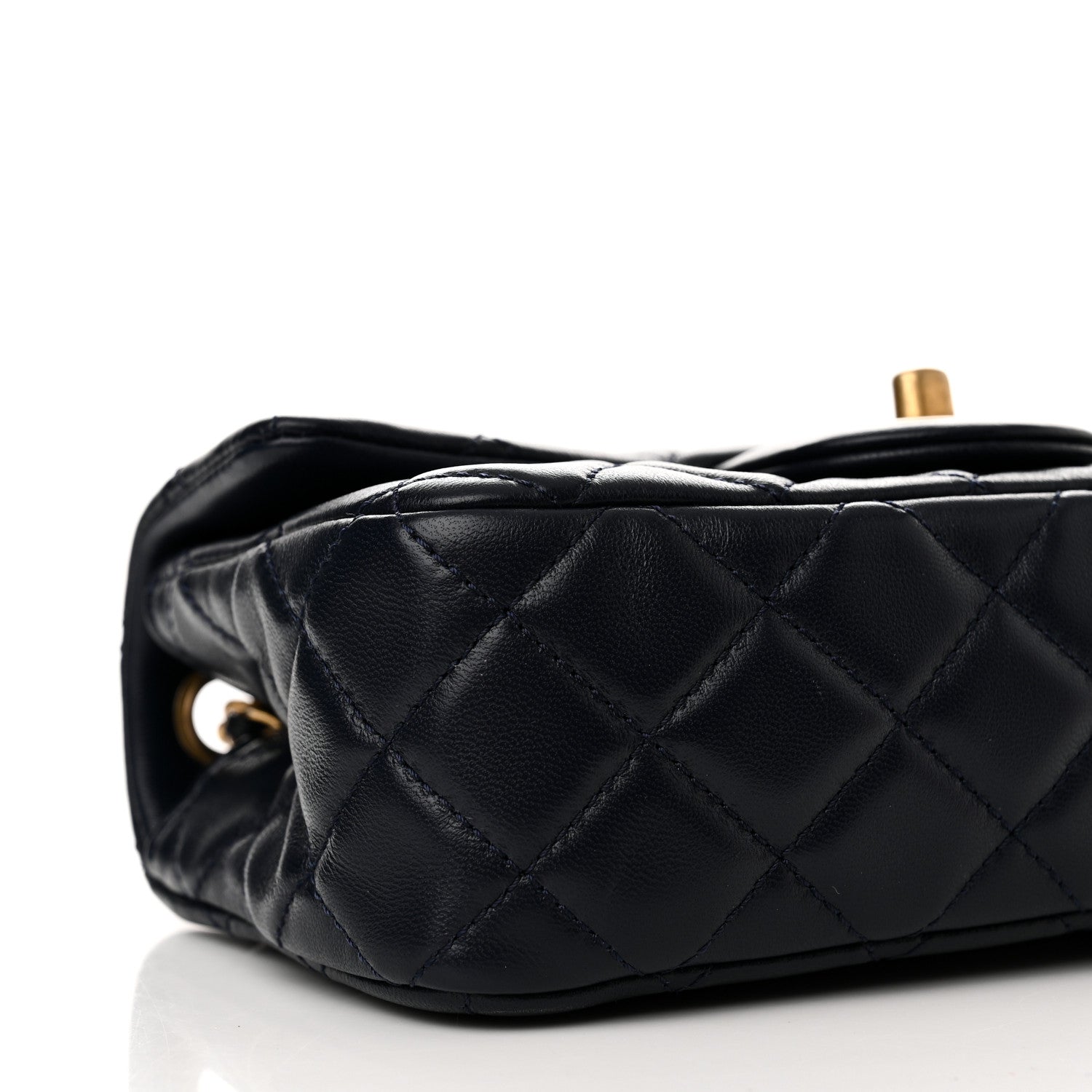 Chanel Lambskin Quilted Mini Pearl Crush Rectangular Flap Navy Blue 9 of 11